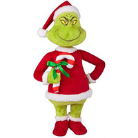 Happy Shuffle Animated Grinch with Candy Cane 35cm