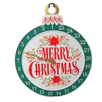 Merry Christmas Metal Countdown Wall Clock