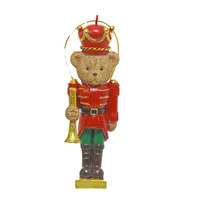 Red Coat Bear Nutcracker Hanging Christmas Decoration 14cm