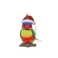 Rainbow Lorikeet  Resin Christmas Decoration  6cm