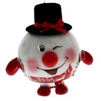 LED  Snowman with Red Scarf Hanging Decoration