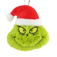 Plush Grinch Head Hanging Decoration 13cm