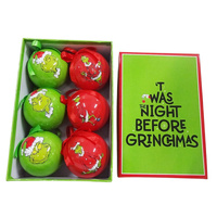 Grinch Hanging Baubles 6Pk