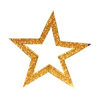 3D 50cm Gold Metal Star with 1200 LED