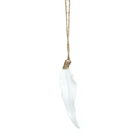Hanging Gum Leaf White 9cm