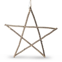 Timber Stick Star Natural 80LED 58cm