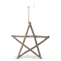 Timber Stick Star Natural 40LED 37cm