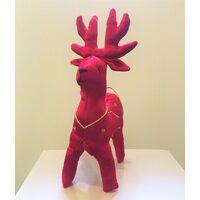 Standing / Hanging Fabric Reindeer Red  20cm H