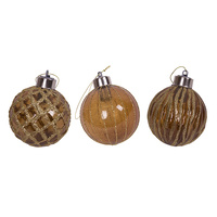 Light up Gold Baubles.  8cm. Set of 3