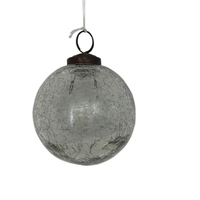 Clear Crackle Hanging Bauble 8cm