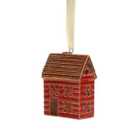 Red Petite Chalet Ceramic House Hanging 8cm H
