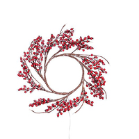 Red Berry Snow Light Up Wreath 60cm