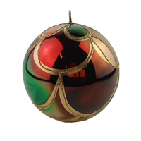 Stained Glass Arcobaleno  Ball  Candle 12cm
