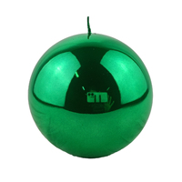 Green Metallic Matte Ball Candle 12cm