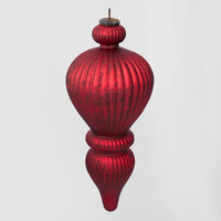 Antique Red Glass Finial Hanging Decoration Large