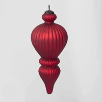 Antique Red Glass Finial Hanging Decoration Small