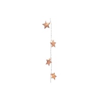 Copper Star Garland with LED lights 130cm