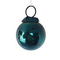 Vintage Blue Glass  Bauble 5cm