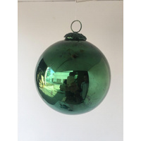 Vintage Green Glass Bauble 12cm
