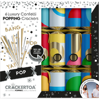Colour Pop Crackertoa Crackers with Popping Streamers 6pk