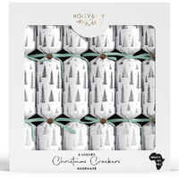 Silver Trees Christmas Crackers 6pk