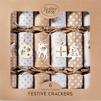 Fandangles Kraft Christmas Crackers 6pk
