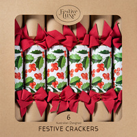 Holly Krafty Christmas Crackers 6pk