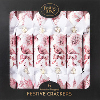 Gilded  Bird Christmas Crackers 6pk