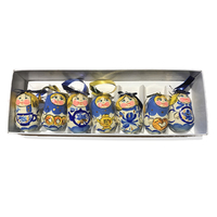 Blue Russian Doll Decoration Set 7 pc