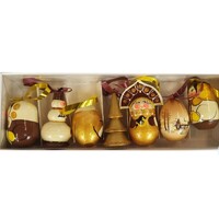 Red Yellow Russian Christmas Decoration Set 7 pc