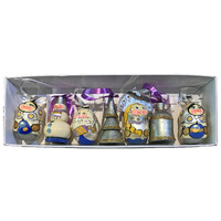 Mixed Hanging Decorations  Silver and Blue   7pc