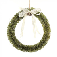 Green Bottlebrush Wreath 33cm LARGE