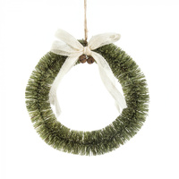 Green Bottlebrush Wreath 22cm  SM