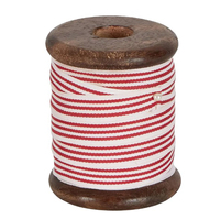 Red Stripe Grosgrain Ribbon on Wooden Spool 10m