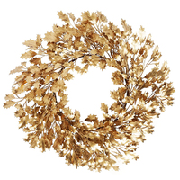 Metallic Gold Holly Wreath 50cm