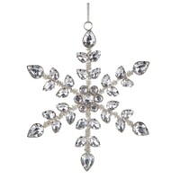 Siletta Silver  Gem Snowflake Decoration