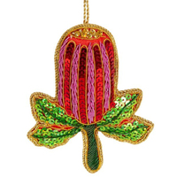 Sequin Banksia Hanging  Christmas Decoration
