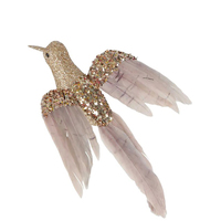 Hess Champagne Mauve Hummingbird Clip on Decoration