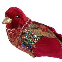 Leila Red Tapestry Clip on Christmas Bird