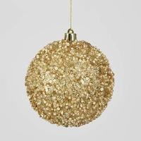 Gold Crush Non-Breakable Christmas Bauble 10cm 4pc