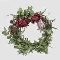 Mixed Dusty Red  Native Protea Wreath  65cm
