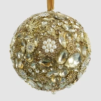 Oro Gem Gold Christmas Hanging Bauble 10cm