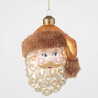 St Nicholas Vintage Glass Christmas Tree Decoration
