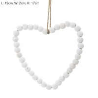 Beaded White Heart 16cm