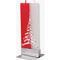 Flat Twin Wick Candle - Red White Tree