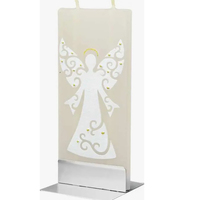 Flat Twin Wick Candle - Cream with White Angel