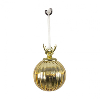 Maurice Gold Stag Hanging Bauble  7.5cm 3 pc