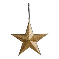 Gold with Black Edge Metal Hanging Star 40cm