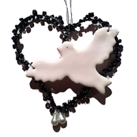 Beaded Heart With Dove