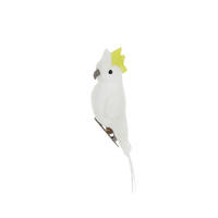 White Feather Yellow  Cockatoo on Clip 11cm